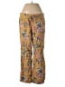 Per Se Floral Gold Linen Pants Size M - photo 1