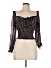 No Frills 100% Polyester Black 3/4 Sleeve Blouse Size M - photo 1