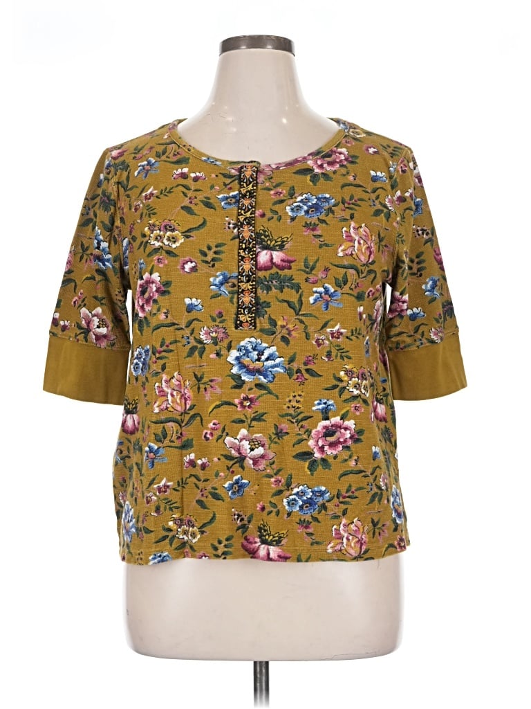 Pre-owned Sundance Short Sleeve Blouse In Brown
