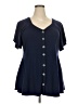 Torrid Blue Short Sleeve Top Size 3X Plus (3) - photo 1