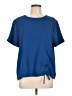 MELLODAY Blue Short Sleeve Blouse Size L - photo 1