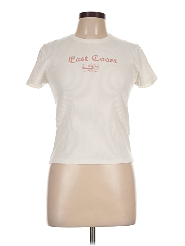 Pre-owned American Eagle Outfitters Short Sleeve T-shirt In Ivory