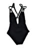 Becca Solid Black One Piece Swimsuit Size M - photo 2