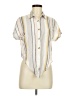 Thread & Supply Stripes Ivory Short Sleeve Blouse Size M - photo 1