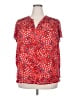Fun2Fun 100% Polyester Stars Red Short Sleeve Blouse Size 2XL - photo 1