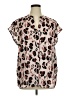 ELOQUII Animal Print Brown Short Sleeve Blouse Size 14 Plus - photo 1