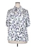Karl Lagerfeld Paris Floral White Short Sleeve Blouse Size 2X - photo 1