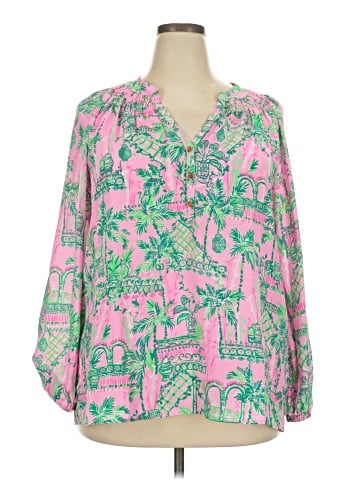 Lilly Pulitzer Long Sleeve Silk Top (view 1)