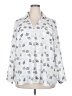 41Hawthorn 100% Polyester Print Ivory Long Sleeve Blouse Size 2X - photo 1