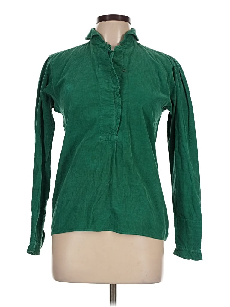 Pre-owned Kenzo Long Sleeve Blouse In Green