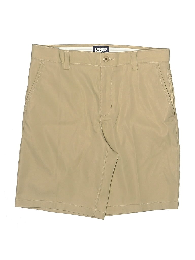 Pre-owned Lands' End Kids'  Khaki Shorts In Tan