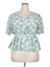 Adore Me Teal Short Sleeve Blouse Size 2X - photo 1