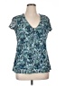 Axcess 100% Polyester Teal Short Sleeve Blouse Size XL - photo 1