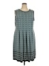 Max Studio Print Teal Casual Dress Size 3X - photo 1