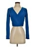 Bebe Blue Long Sleeve Top Size XS - photo 1