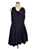ModCloth 100% Rayon Solid Blue Casual Dress Size 16 - photo 1