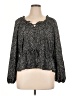 Universal Thread 100% Recycled Polyester Black 3/4 Sleeve Blouse Size XL - photo 1