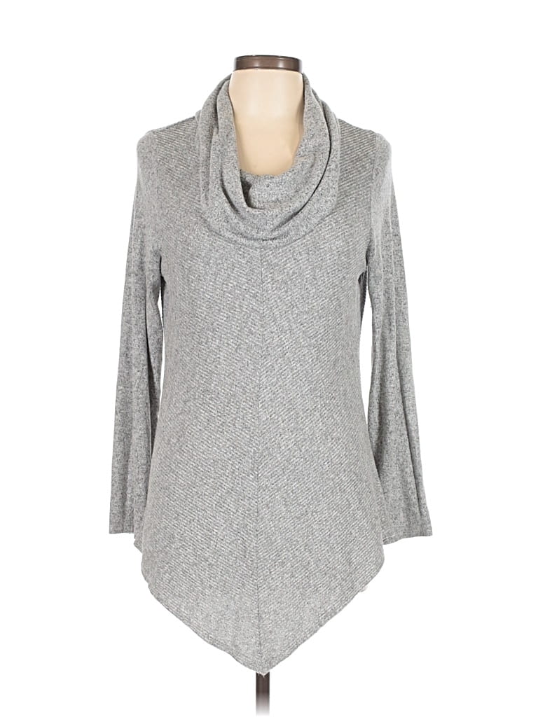 Pre-owned Iz Byer 3/4 Sleeve Top Gray Cowl Neck Tops