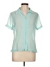 Notations 100% Polyester Teal Short Sleeve Blouse Size L - photo 1