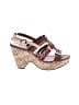 Sbicca Snake Print Brown Wedges Size 7 - photo 1