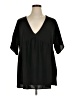 Mittoshop 100% Polyester Black Short Sleeve Blouse Size XL - photo 1