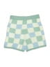 Shein 100% Acrylic Checkered-gingham Green Shorts Size S - photo 2