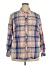 Talbots 100% Cotton Plaid Blue Long Sleeve Button-Down Shirt Size 22 - photo 1