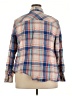 Talbots 100% Cotton Plaid Blue Long Sleeve Button-Down Shirt Size 22 - photo 2