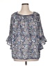 Magnolia	Lane 100% Polyester Blue 3/4 Sleeve Blouse Size XL - photo 1