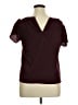 Nine West 100% Polyester Burgundy Short Sleeve Blouse Size L - photo 2
