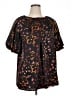 Entro 100% Polyester Black Short Sleeve Blouse Size 1X - photo 1