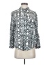 Velvet Heart Animal Print Silver Long Sleeve Blouse Size S - photo 1