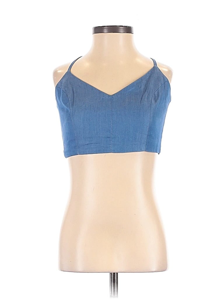 Pre-owned Lulus Sleeveless Top Blue Sweetheart Neckline Tops