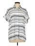 Alfani Stripes Silver Short Sleeve Blouse Size 12 - photo 1
