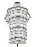 Alfani Stripes Silver Short Sleeve Blouse Size 12 - photo 2