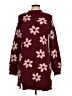 Francesca's 100% Polyester Floral Burgundy Pullover Sweater Size L - photo 1