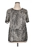Misia Animal Print Silver Short Sleeve T-Shirt Size XL - photo 1