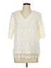Bibi 100% Polyester Ivory 3/4 Sleeve Blouse Size L - photo 1