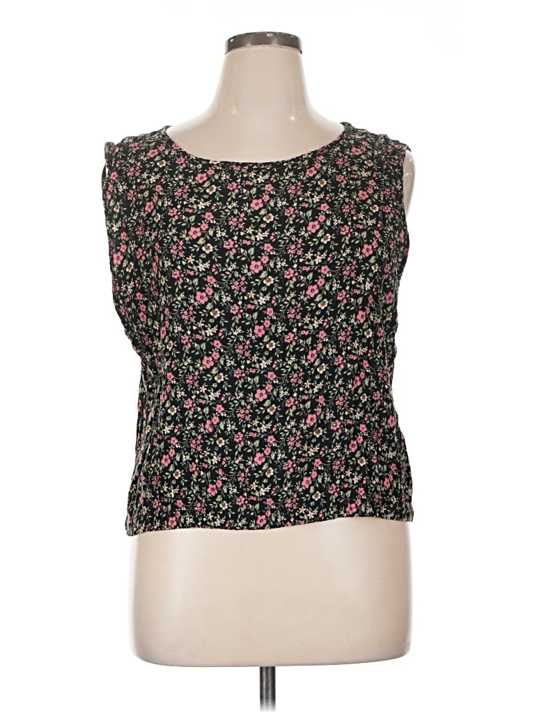 Pre-owned Assorted Brands Tank Top Black Square Neckline Tops