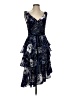 MARCHESA notte 100% Polyester Paisley Blue Cocktail Dress Size 2 - photo 1