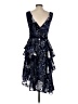 MARCHESA notte 100% Polyester Paisley Blue Cocktail Dress Size 2 - photo 2