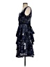 MARCHESA notte 100% Polyester Paisley Blue Cocktail Dress Size 2 - photo 5
