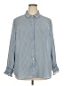 Who What Wear 100% Polyester Polka Dots Blue Long Sleeve Blouse Size 2X - photo 1