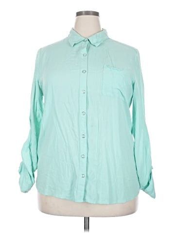 White Stag 3/4 Sleeve Button-Down Shirt (view 1)
