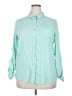 White Stag 100% Rayon Teal 3/4 Sleeve Button-Down Shirt Size 20 - photo 1