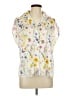 Maison d' Amelie Floral White Short Sleeve Blouse Size L - photo 1