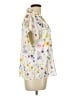 Maison d' Amelie Floral White Short Sleeve Blouse Size L - photo 4