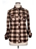 Passport Plaid Brown Long Sleeve Blouse Size XL - photo 1