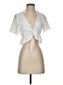 Windsor 100% Polyester Ivory Short Sleeve Blouse Size S - photo 1