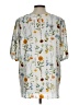 Remade 100% Polyester Floral Silver 3/4 Sleeve Blouse Size L - photo 2